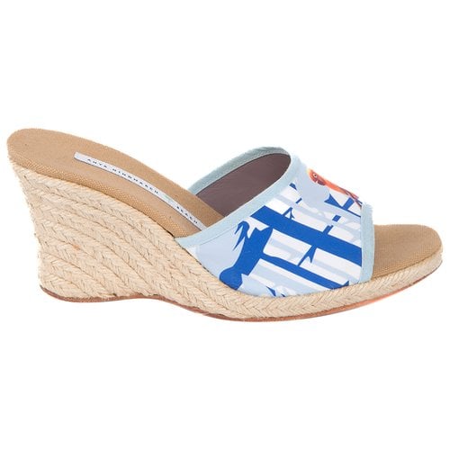 Pre-owned Anya Hindmarch Cloth Sandal In Blue