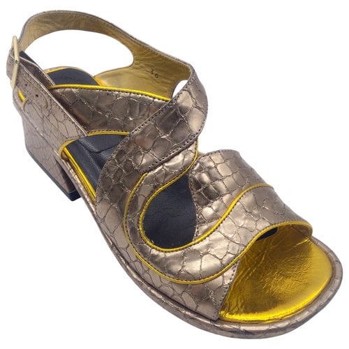 Pre-owned Dries Van Noten Exotic Leathers Sandal In Metallic