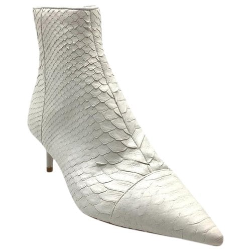 Pre-owned Alexandre Birman Exotic Leathers Boots In White