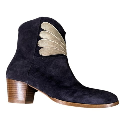 Pre-owned Patricia Blanchet Ankle Boots In Navy
