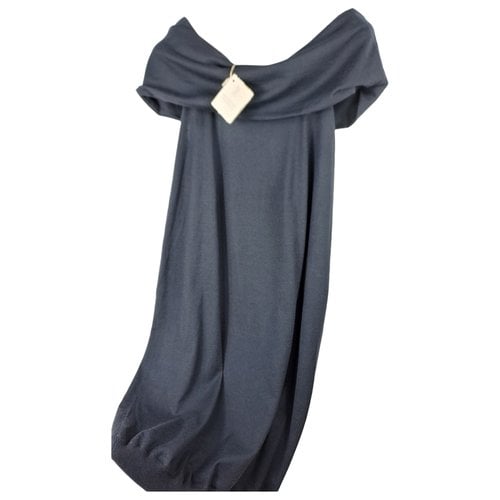 Pre-owned Brunello Cucinelli Cashmere Mid-length Dress In Blue