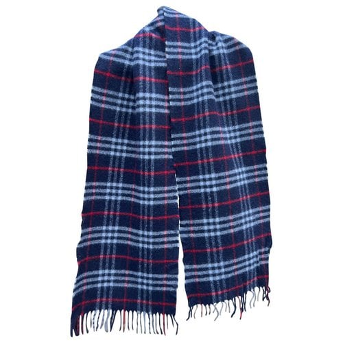 Pre-owned Burberry Wool Scarf & Pocket Square In Blue