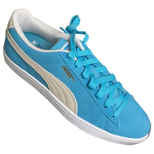 Pre-owned Puma Low Trainers In Turquoise