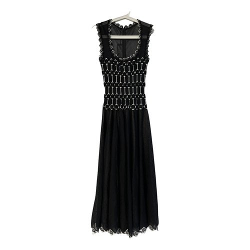 Pre-owned Alaïa Wool Maxi Dress In Black