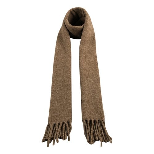 Pre-owned Fendi Wool Scarf & Pocket Square In Camel