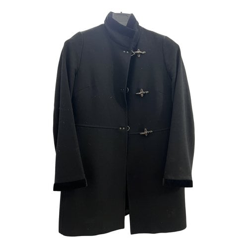 Pre-owned Fay Wool Coat In Black