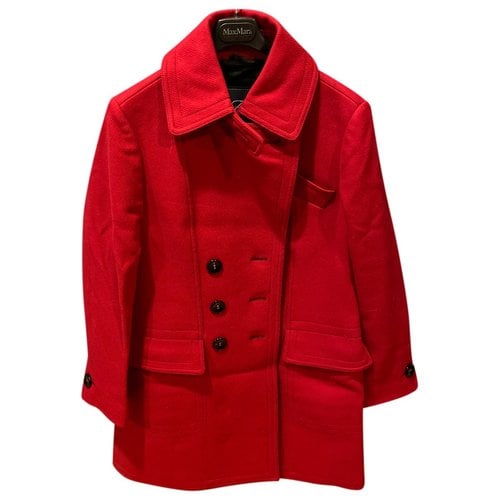 Pre-owned Fay Wool Peacoat In Red
