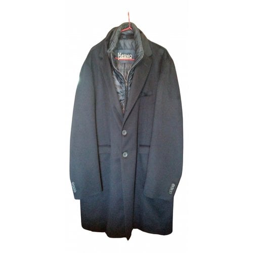 Pre-owned Herno Cashmere Coat In Blue