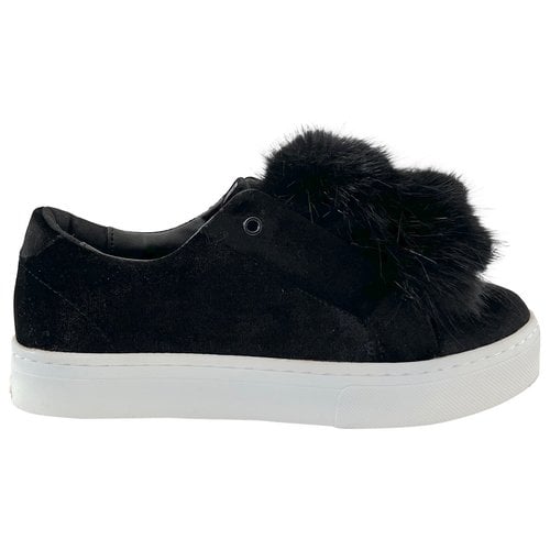 Pre-owned Sam Edelman Leather Trainers In Black