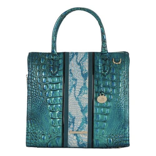 Pre-owned Brahmin Leather Handbag In Turquoise