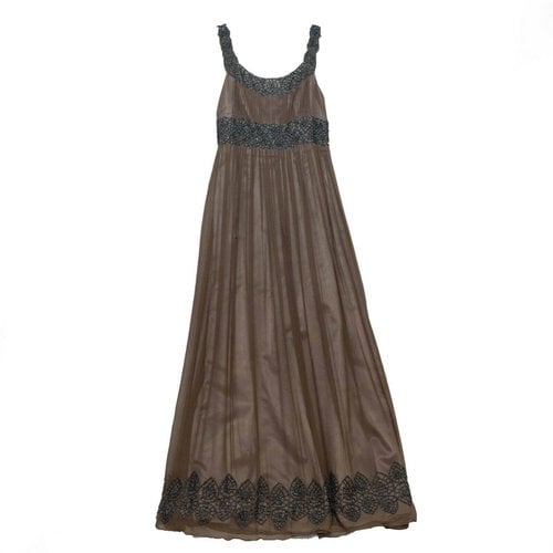 Pre-owned Adrianna Papell Silk Dress In Brown