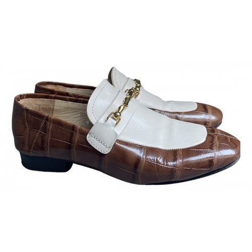 Pre-owned Joseph Leather Flats In Brown