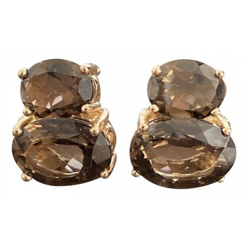 Pre-owned Damiani Yellow Gold Earrings In Brown