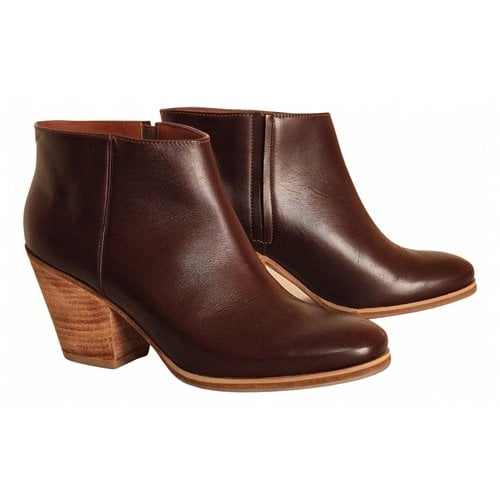 Pre-owned Rachel Comey Leather Ankle Boots In Burgundy