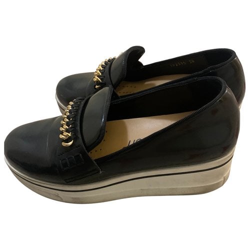 Pre-owned Stella Mccartney Binx Leather Trainers In Black