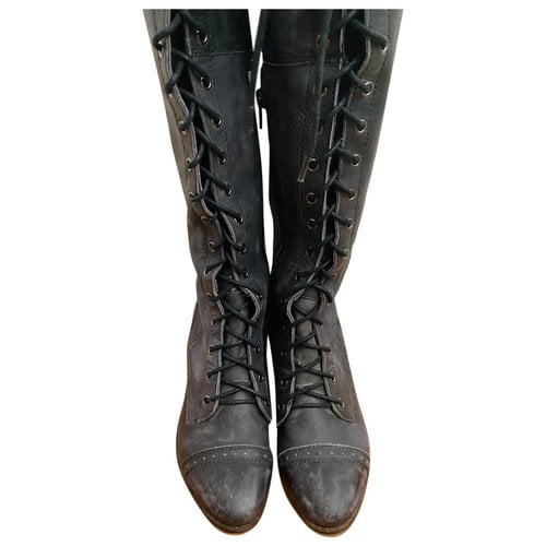 Pre-owned Jeffrey Campbell Leather Riding Boots In Black
