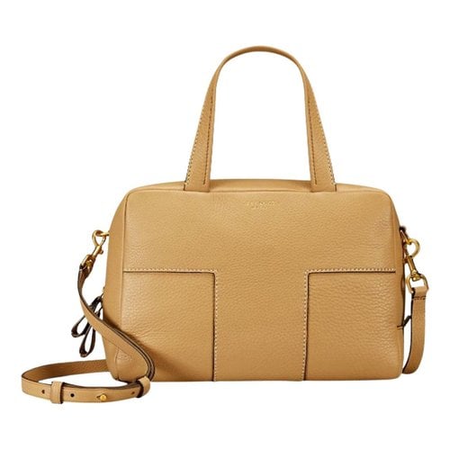 Pre-owned Tory Burch Leather Satchel In Camel