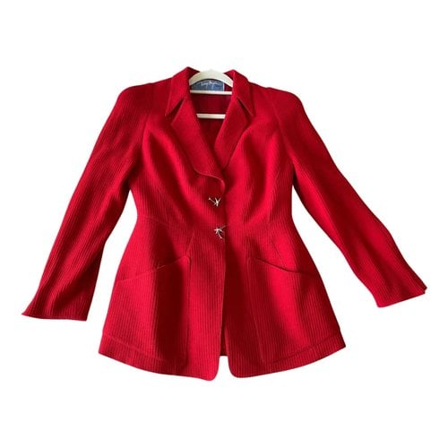 Pre-owned Mugler Wool Suit Jacket In Red