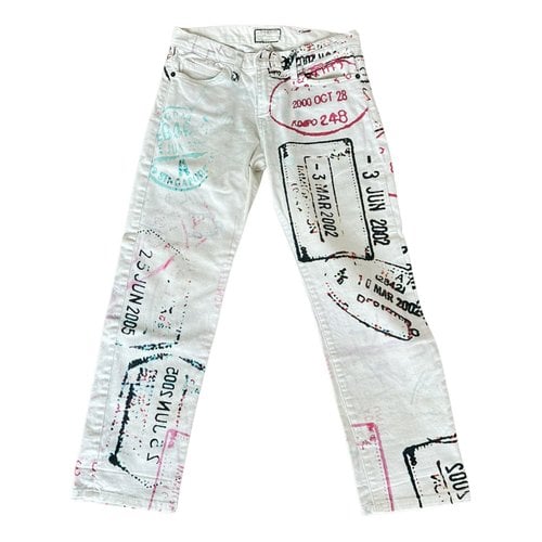 Pre-owned Mary Katrantzou Straight Jeans In White