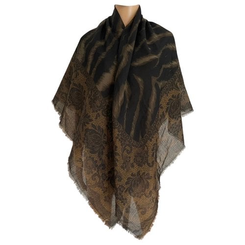 Pre-owned Marc Cain Wool Stole In Brown