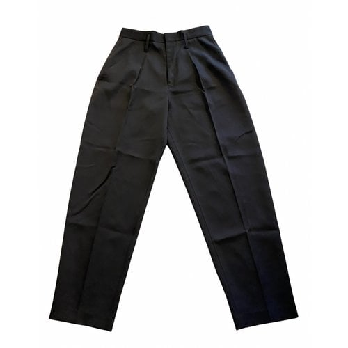 Pre-owned Isabel Marant Wool Straight Pants In Black