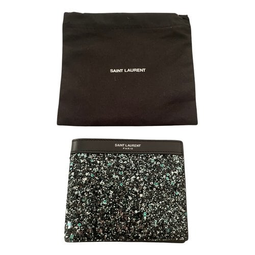 Pre-owned Saint Laurent Glitter Small Bag In Green