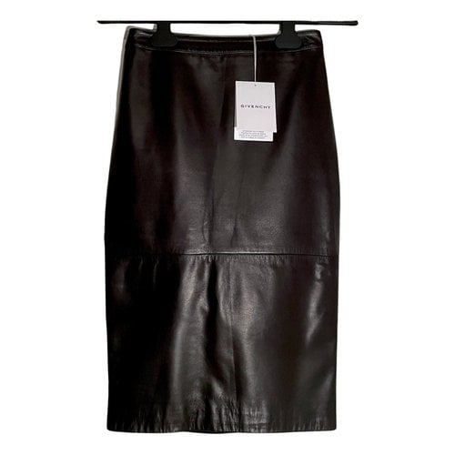 Pre-owned Givenchy Leather Skirt In Black
