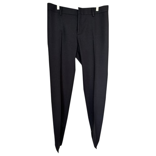 Pre-owned Saint Laurent Wool Slim Pants In Black