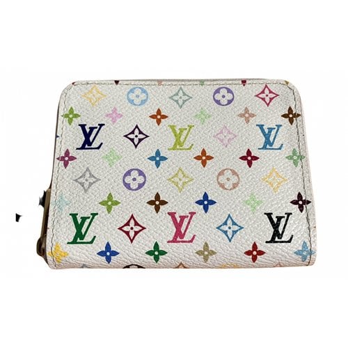 Pre-owned Louis Vuitton Zippy Cloth Wallet In White