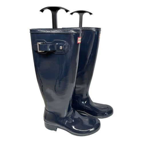Pre-owned Hunter Boots In Navy