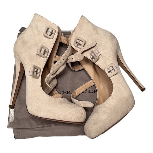 Pre-owned Ermanno Scervino Leather Ankle Boots In Beige