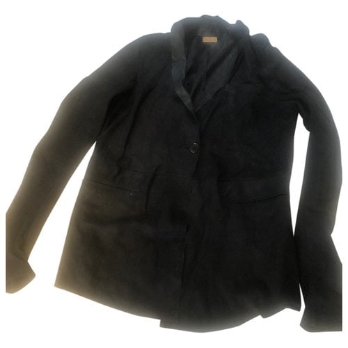 Pre-owned Anne Vest Leather Biker Jacket In Black
