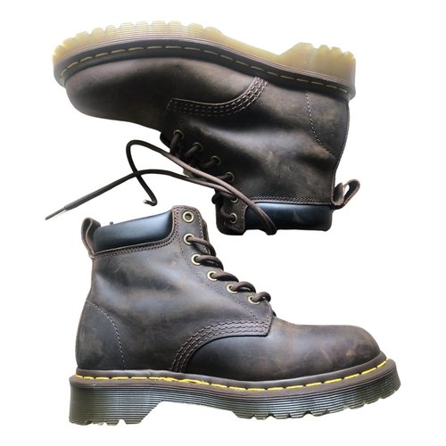 Pre-owned Dr. Martens' Leather Ankle Boots In Brown