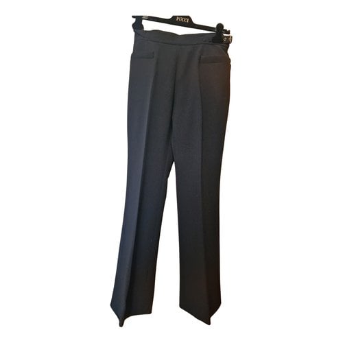 Pre-owned Emilio Pucci Wool Slim Pants In Black