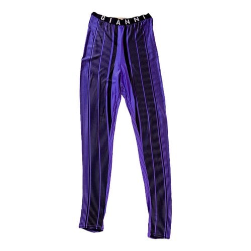 Pre-owned Versace Trousers In Purple