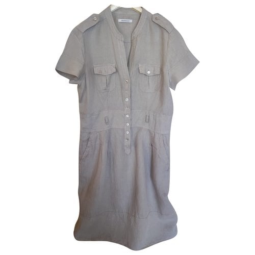 Pre-owned Marella Linen Mid-length Dress In Beige