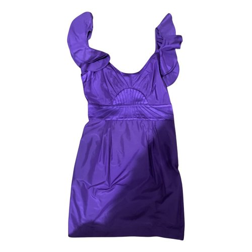 Pre-owned Catherine Malandrino Silk Mid-length Dress In Purple