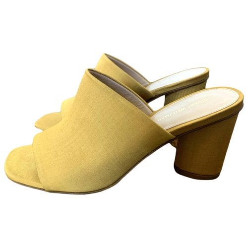 Pre-owned Stuart Weitzman Sandals In Yellow