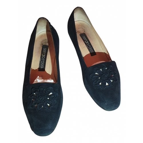 Pre-owned Sergio Rossi Ballet Flats In Blue