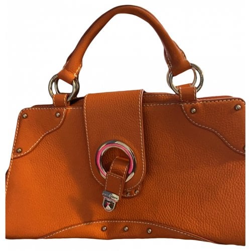 Pre-owned Dolce & Gabbana Leather Satchel In Orange