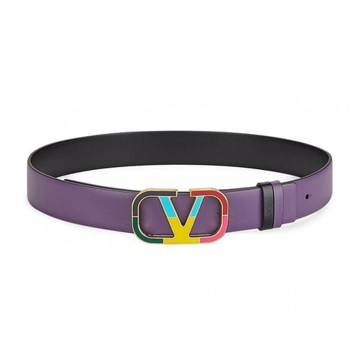 Pre-owned Valentino Garavani Leather Belt In Purple