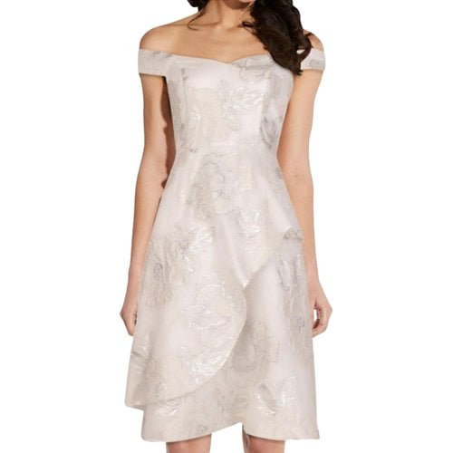 Pre-owned Adrianna Papell Mid-length Dress In White