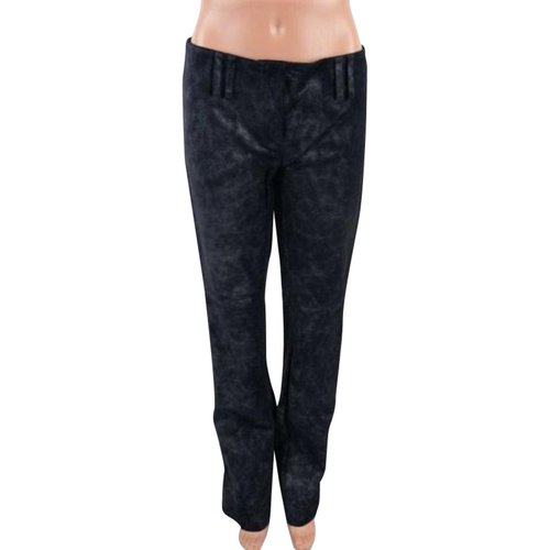 Pre-owned Laundry By Shelli Segal Leather Trousers In Blue