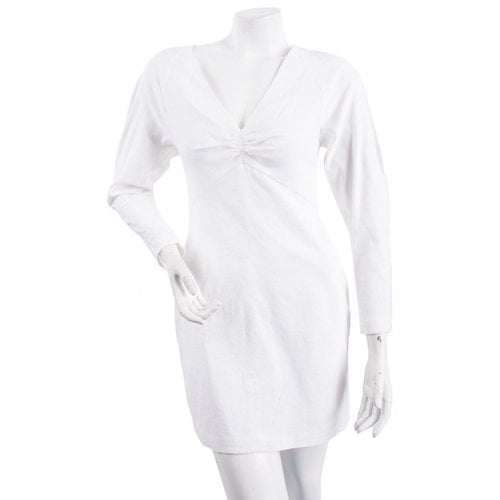 Pre-owned A.l.c Linen Mini Dress In White