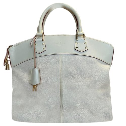 Pre-owned Louis Vuitton Leather Tote In White