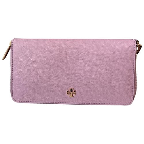 Pre-owned Tory Burch Leather Wallet In Purple