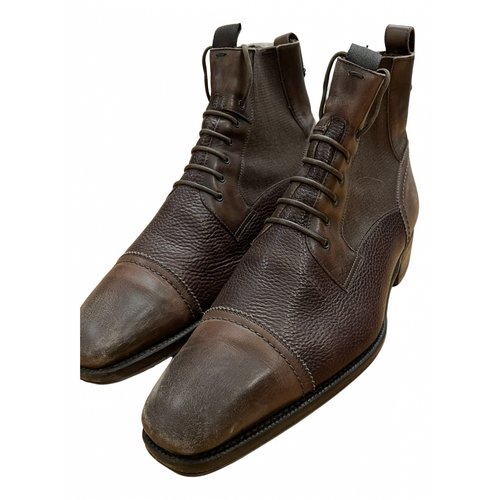 Pre-owned Ermenegildo Zegna Leather Boots In Brown