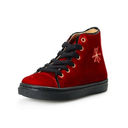 Pre-owned Charlotte Olympia Velvet Trainers In Red