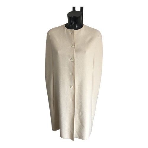 Pre-owned Jil Sander Cashmere Coat In White