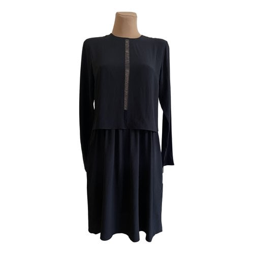 Pre-owned Dorothee Schumacher Silk Mid-length Dress In Black